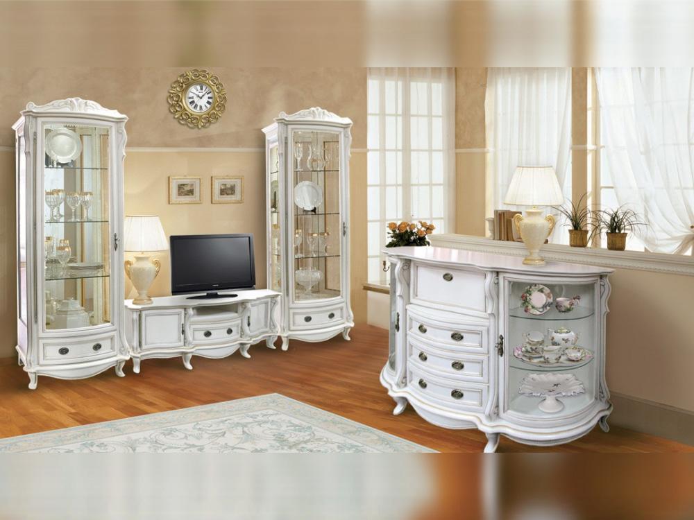 Наборы гостиных - Гостиная ЛУИ (белая эмаль золото)(1) - Белорусская мебель