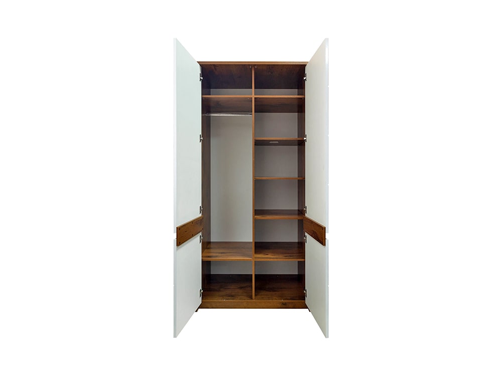 Шкафы для одежды - Шкаф МОНАКО, Дуб Саттер + Белый глянец(3) - Белорусская мебель