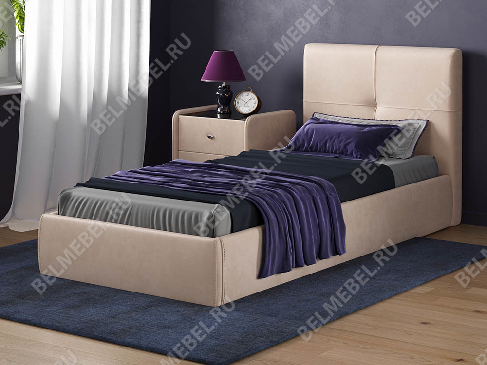 Интерьерные мягкие кровати - Кровать с подъемным механизмом ПРИМА МОДЕЛЬ 1 (90) Бархат 09(2) - Белорусская мебель
