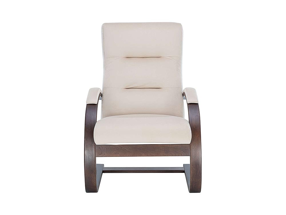 Кресла в гостиную - Кресло МОНЭ, Орех текстура + Велюр V18 бежевый(2) - Белорусская мебель