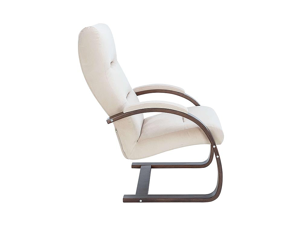 Кресла в гостиную - Кресло МОНЭ, Орех текстура + Велюр V18 бежевый(3) - Белорусская мебель