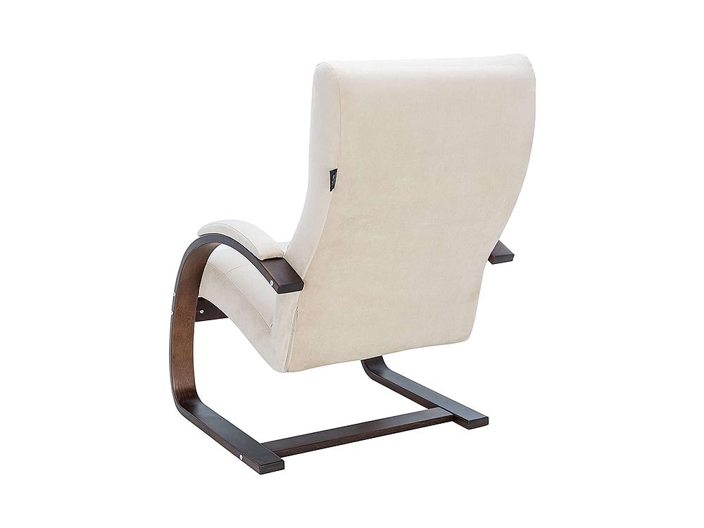 Кресла в гостиную - Кресло МОНЭ, Орех текстура + Велюр V18 бежевый(4) - Белорусская мебель