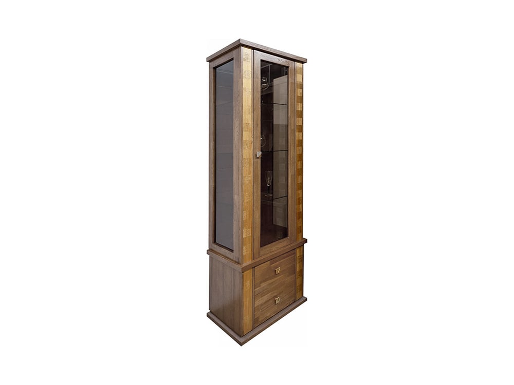 Шкафы с витриной - Шкаф с витриной ТУНИС П343.19Ш, Черешня с золочением(1) - Белорусская мебель