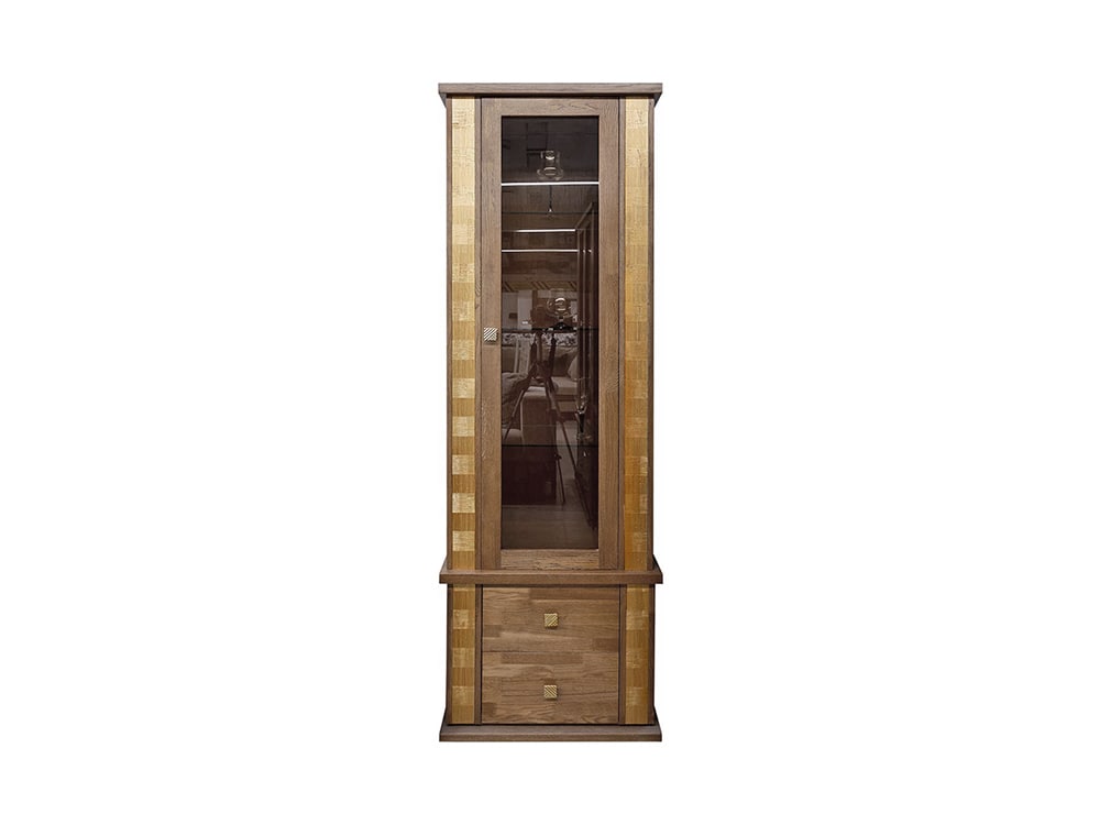 Шкафы с витриной - Шкаф с витриной ТУНИС П343.19Ш, Черешня с золочением(2) - Белорусская мебель