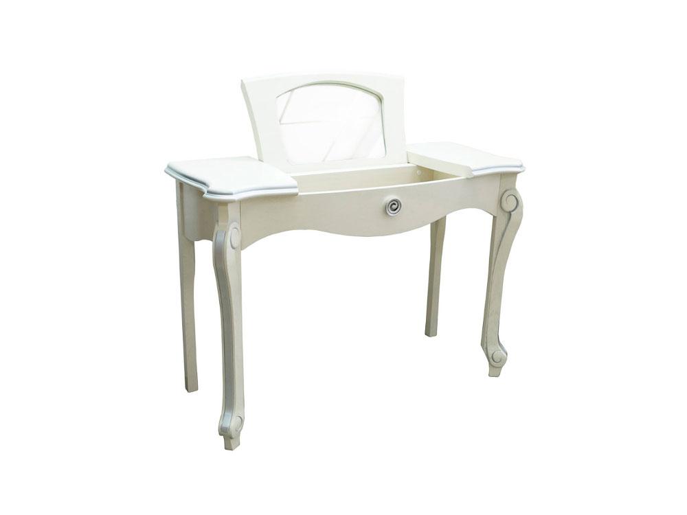 Столы туалетные и консоли - Туалетный столик ЛУИЗА, Белая эмаль + серебряная патина(1) - Белорусская мебель