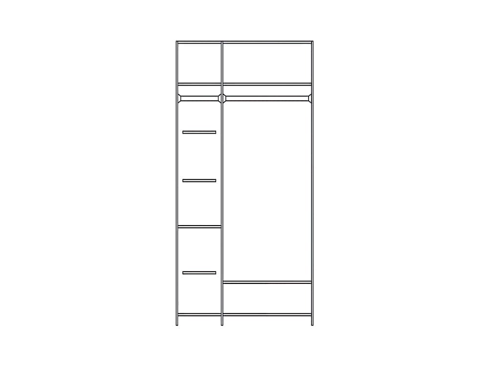 Шкафы для одежды - Шкаф для одежды НИНЕЛЬ, 3 двери, белая эмаль(2) - Белорусская мебель