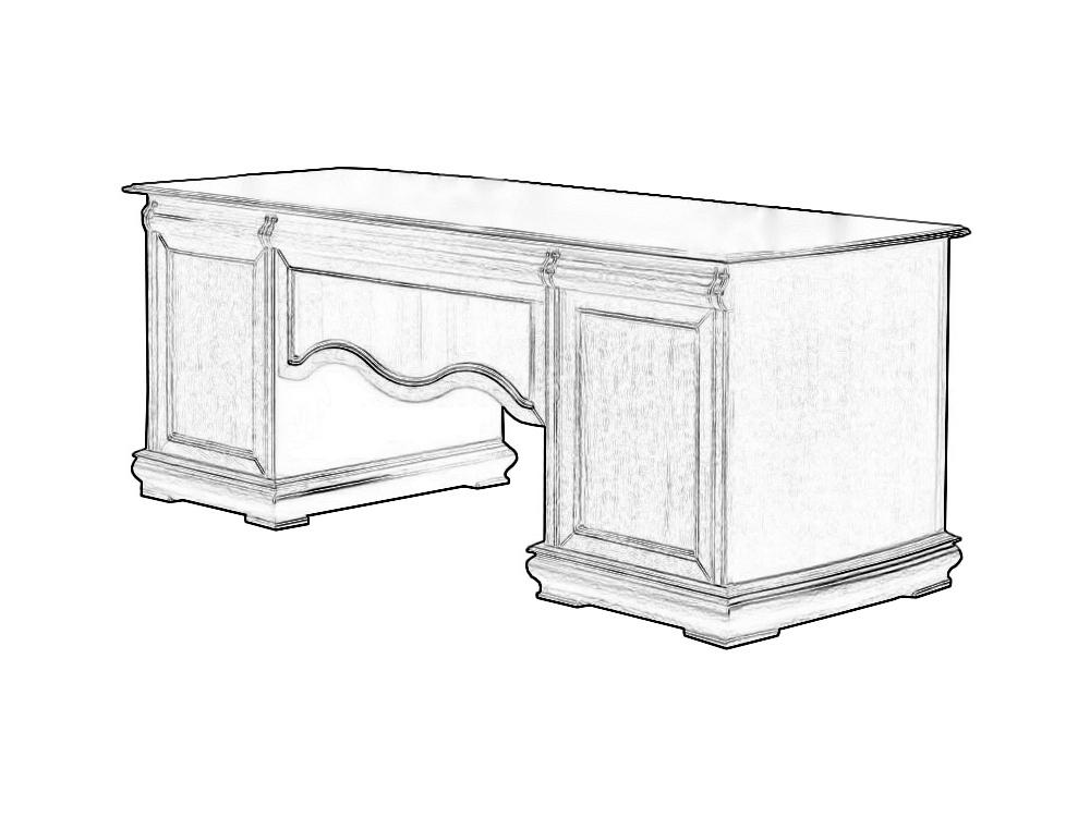 Столы письменные - Стол письменный ОСКАР, Белая эмаль + тёмная патина, ММ-218-20(2) - Белорусская мебель