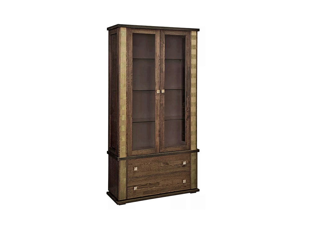 Шкафы с витриной - Шкаф с витриной ТУНИС П343.20Ш, Черешня с золочением(1) - Белорусская мебель