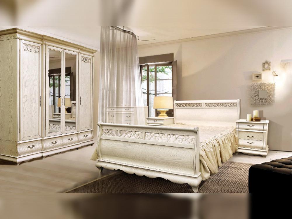 Наборы спален - Спальня ОСКАР (белая эмаль + тёмная патина) 3(1) - Белорусская мебель