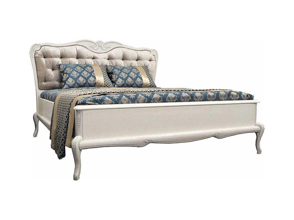 Кровати - Кровать двуспальная МОККО, Альба + серебряная патина (180)(1) - Белорусская мебель
