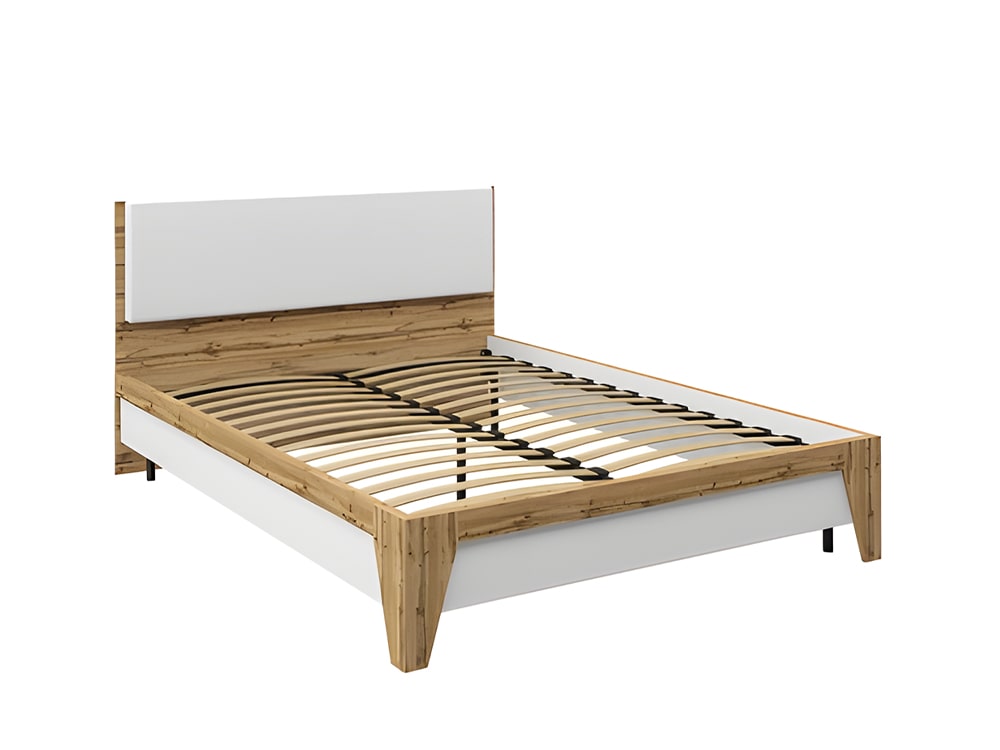 Кровати - Кровать СКАНДИ (160) Дуб Вотан + Белый МН-036-20(1) - Белорусская мебель