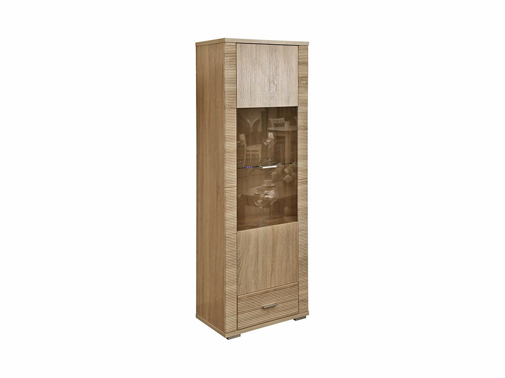Шкафы с витриной - Шкаф с витриной ГРЕСС, Дуб сонома светлый П6.501.0.04(1) - Белорусская мебель