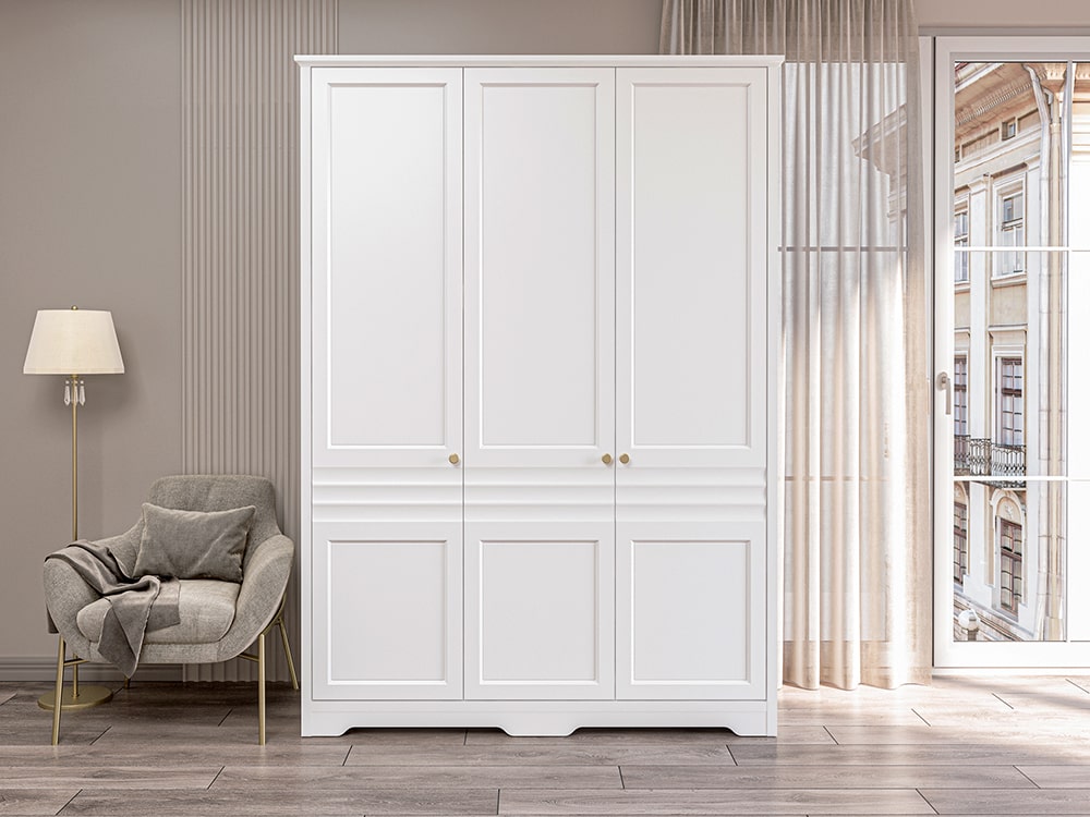 Шкафы для одежды - Шкаф для одежды ДЕНВЕР, Белый матовый -18(3) - Белорусская мебель
