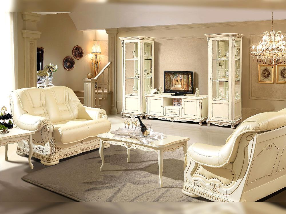 Наборы гостиных - Гостиная АЛЕЗИ (слоновая кость с золочением)(1) - Белорусская мебель