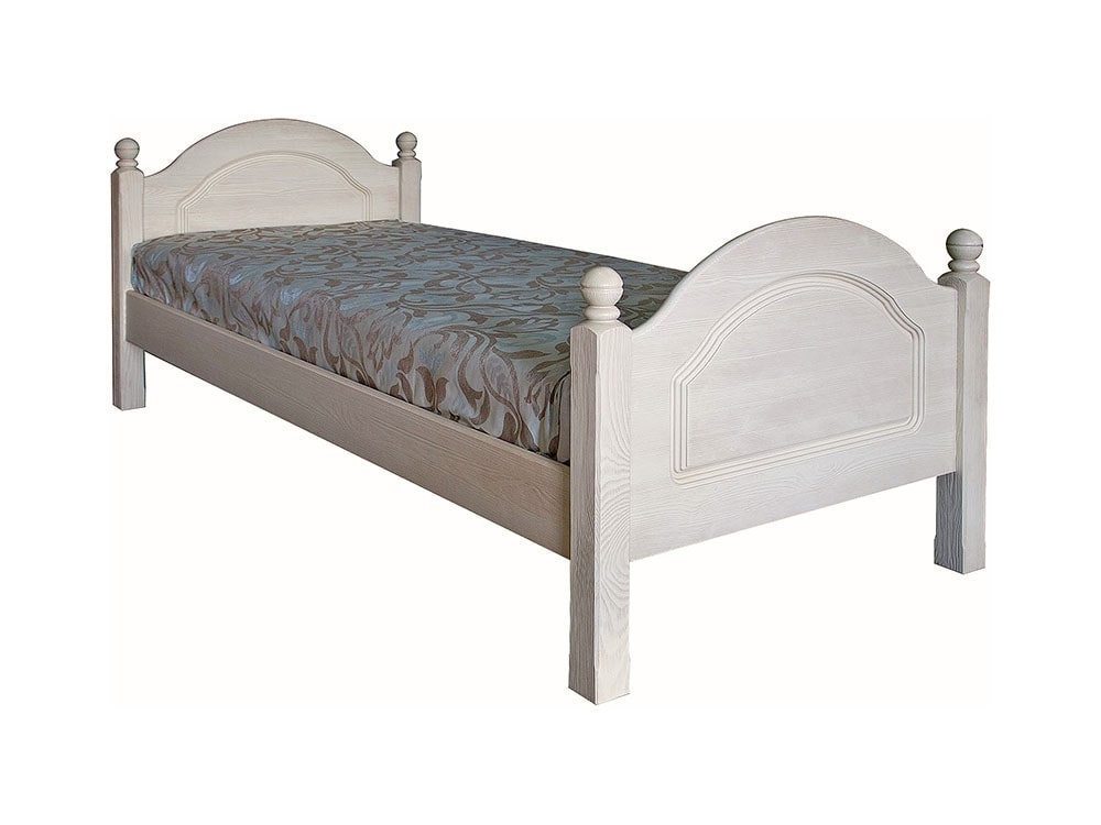Кровати - Кровать 1-09 ЛОТОС, высокое изножье, Брашированный крем(1) - Белорусская мебель