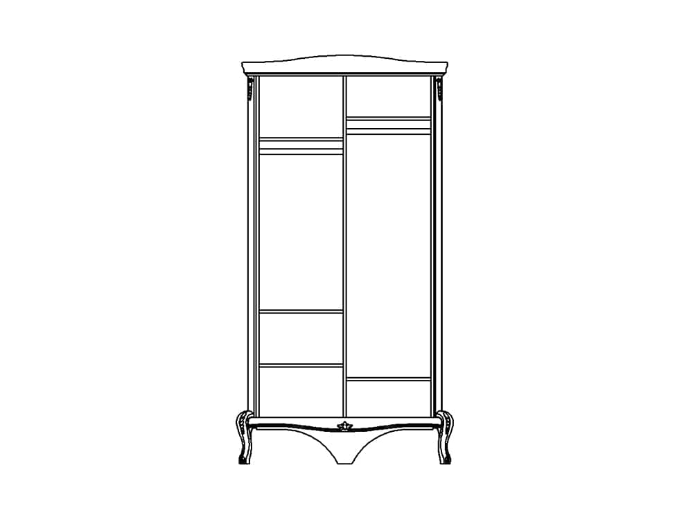 Шкафы для одежды - Шкаф для одежды МОККО, Альба + серебряная патина, ММ-316-01/02(2) - Белорусская мебель