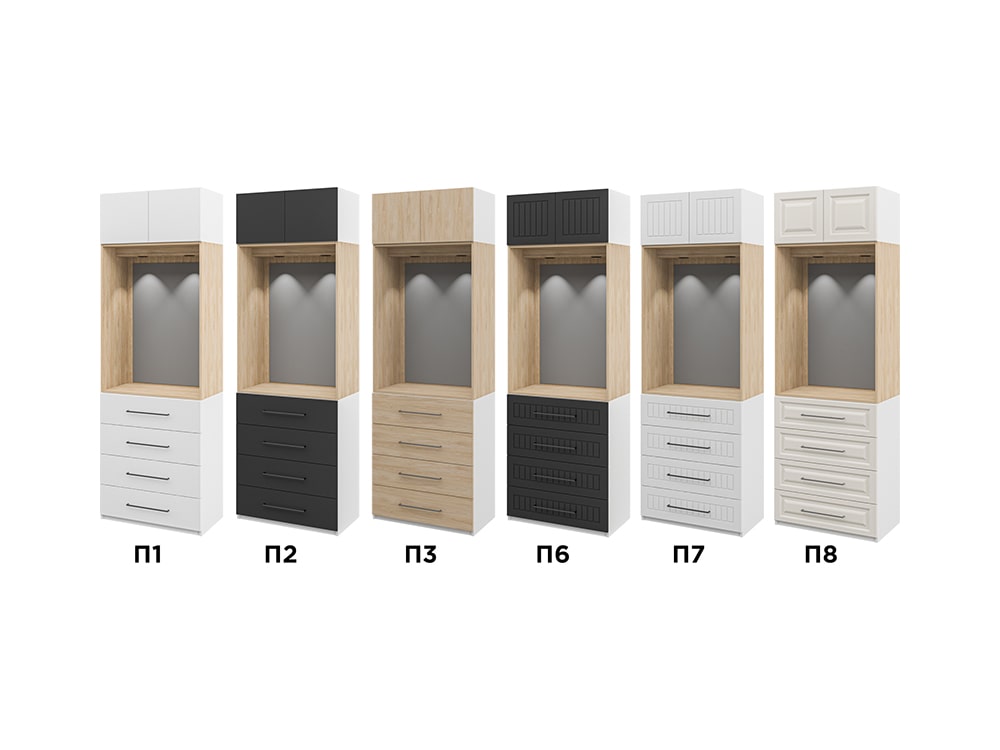 Шкафы в прихожую - Шкаф ОТИС, Белый П1 (-16)(3) - Белорусская мебель