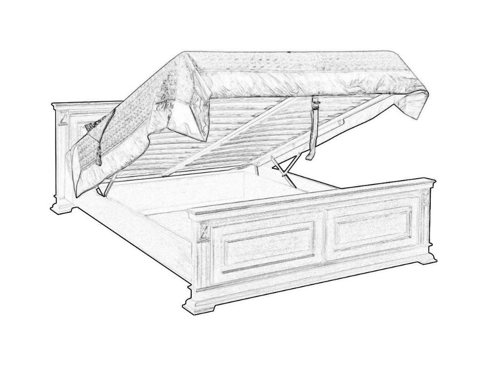 Кровати - Кровать двуспальная ВЕРДИ ЛЮКС (изножье высокое), Табак, П434.08п(2) - Белорусская мебель