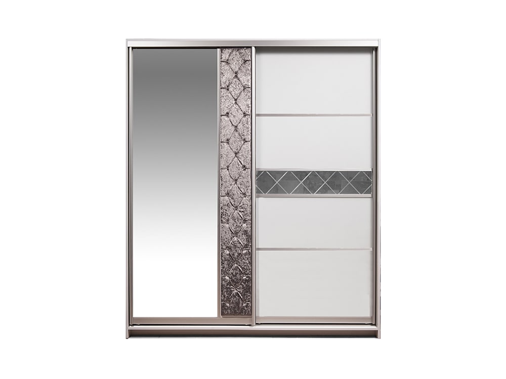 Шкафы для одежды - Шкаф-купе КРИСТАЛ, FORTE 12 + Marvel White(2) - Белорусская мебель