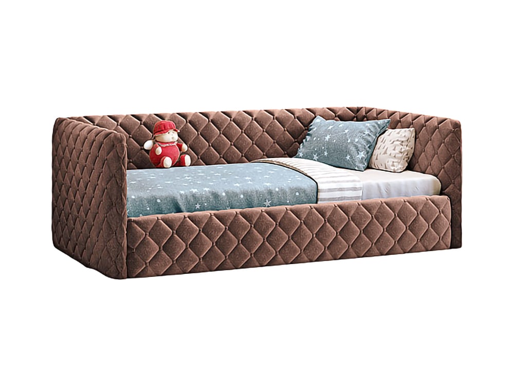 Интерьерные мягкие кровати - Кровать ЭЛИЗА СОФТ, Бархат 03 (90)(1) - Белорусская мебель