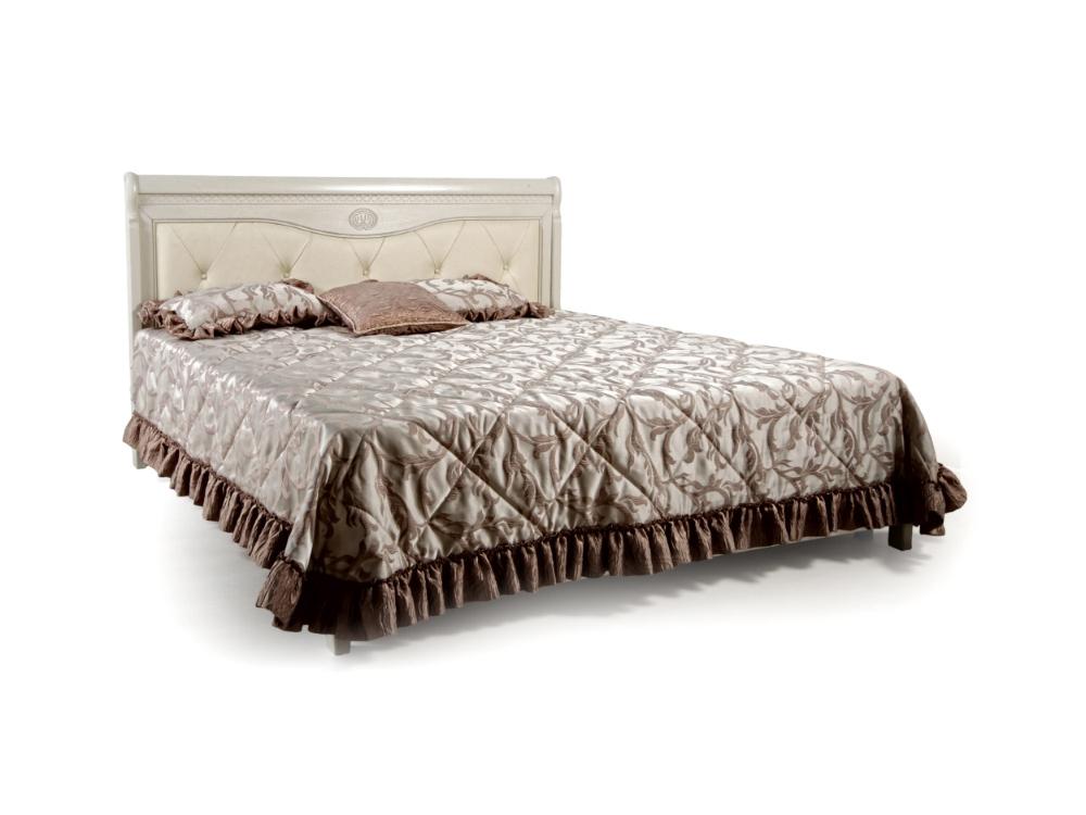 Кровати - Кровать двуспальная ЛИКА (изножье низкое), Белая эмаль, ММ-137-02/14Б(2) - Белорусская мебель