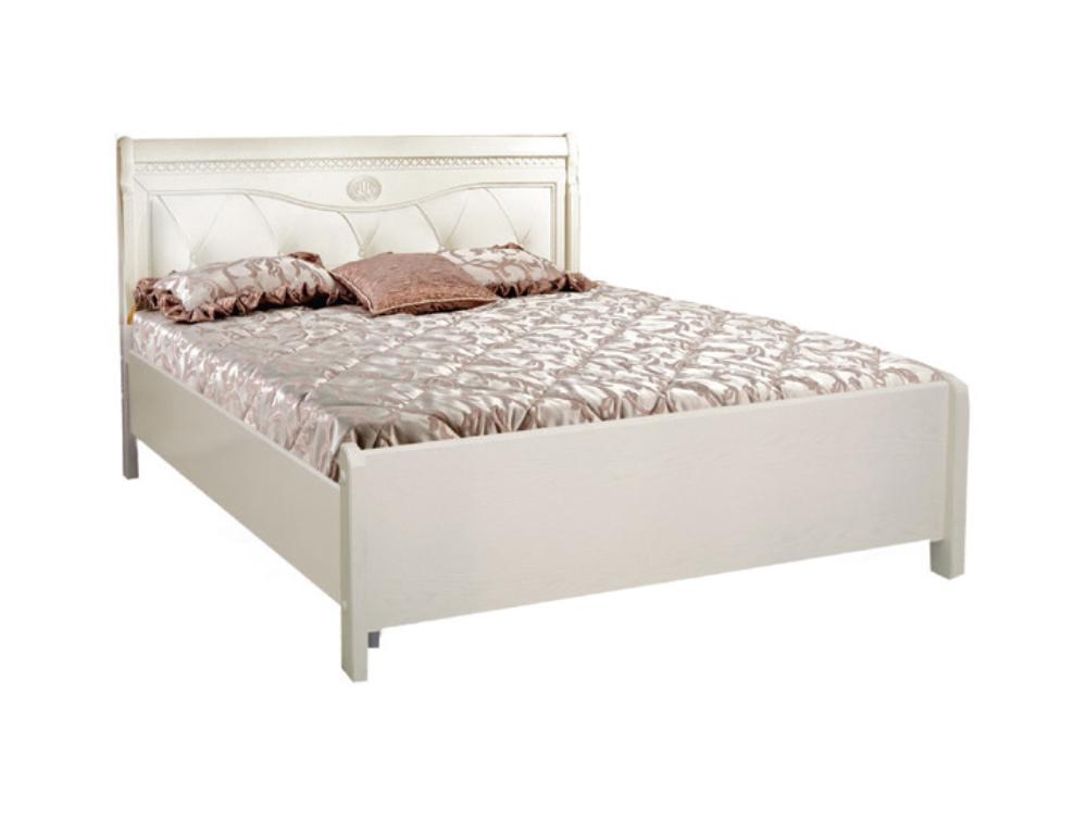 Кровати - Кровать двуспальная ЛИКА (изножье низкое), Белая эмаль, ММ-137-02/16Б(1) - Белорусская мебель