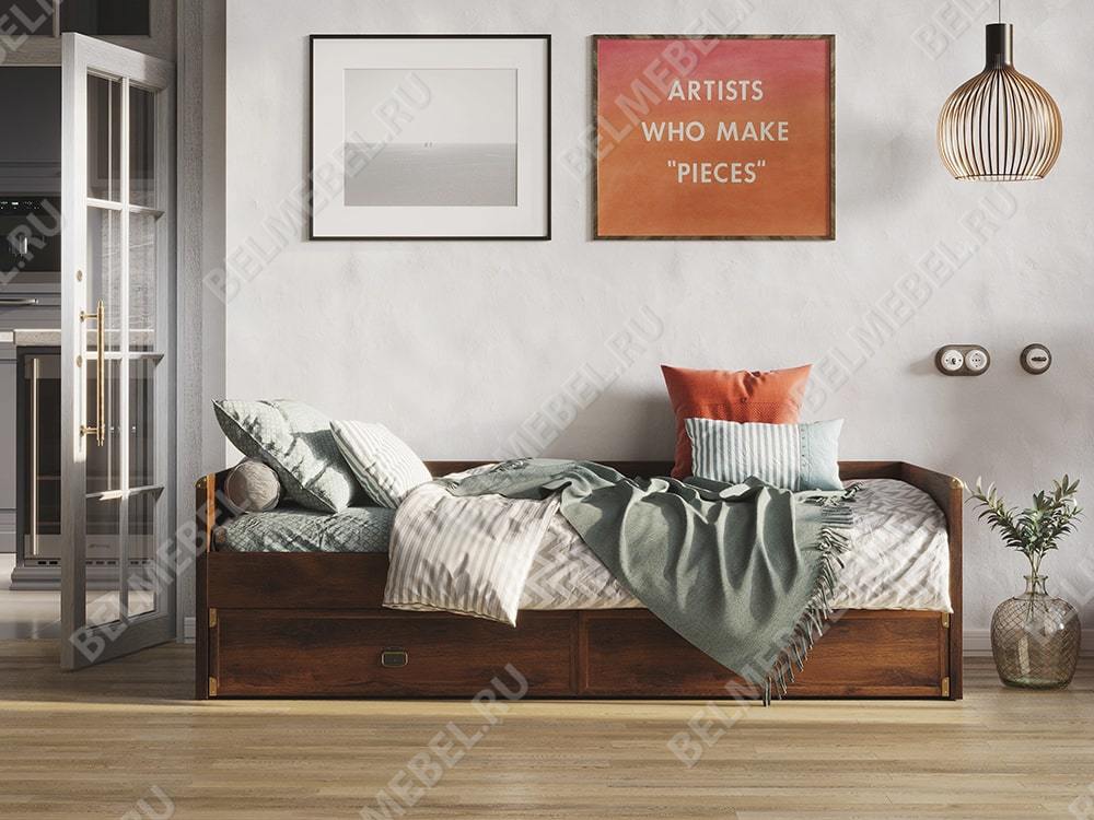 Кровати в детскую - Кровать с выдвижными ящиками Индиана, Дуб саттер(2) - Белорусская мебель