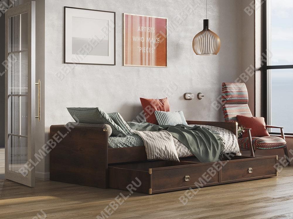 Кровати в детскую - Кровать с выдвижными ящиками Индиана, Дуб саттер(3) - Белорусская мебель