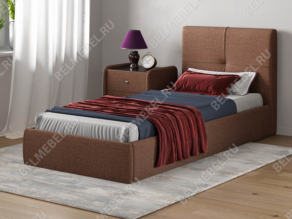 Интерьерные мягкие кровати - Кровать с подъемным механизмом ПРИМА МОДЕЛЬ 1 (90) Саванна 124(2) - Белорусская мебель