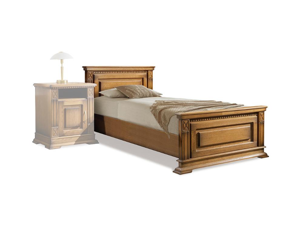 Кровати - Кровать односпальная ВЕРДИ (90), изножье высокое, Дуб рустикаль с патиной(1) - Белорусская мебель