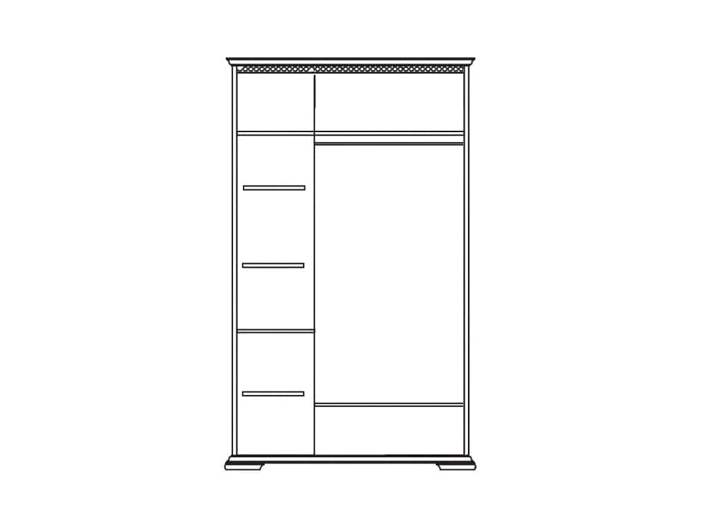 Шкафы для одежды - Шкаф для одежды ЛИКА, Белая эмаль, ММ-137-01/03Б(2) - Белорусская мебель