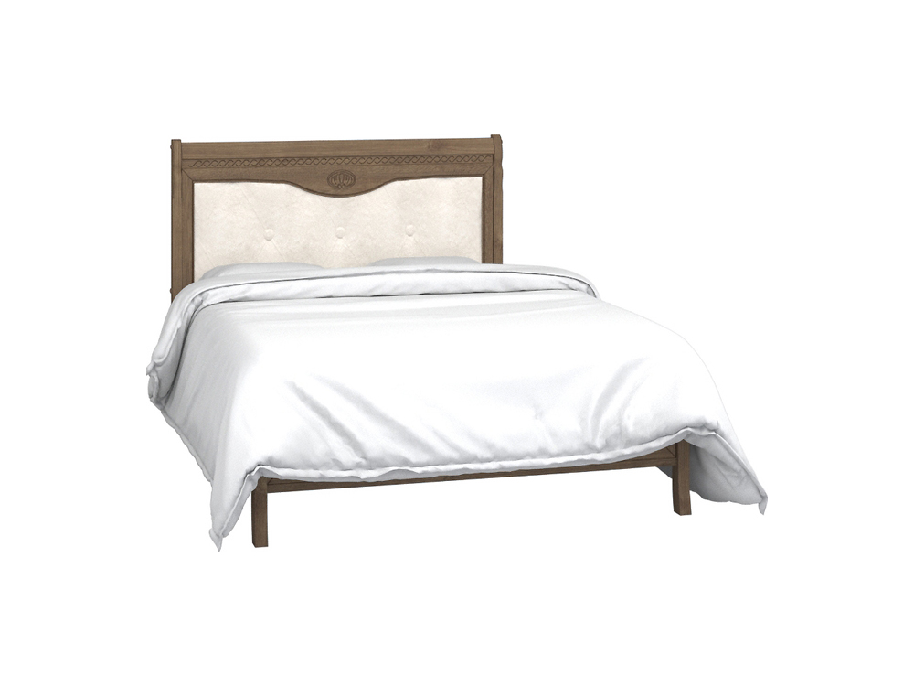 Кровати - Кровать двуспальная ЛИКА (изножье низкое), ММ-137-02/14Б, Табак + ТП(1) - Белорусская мебель