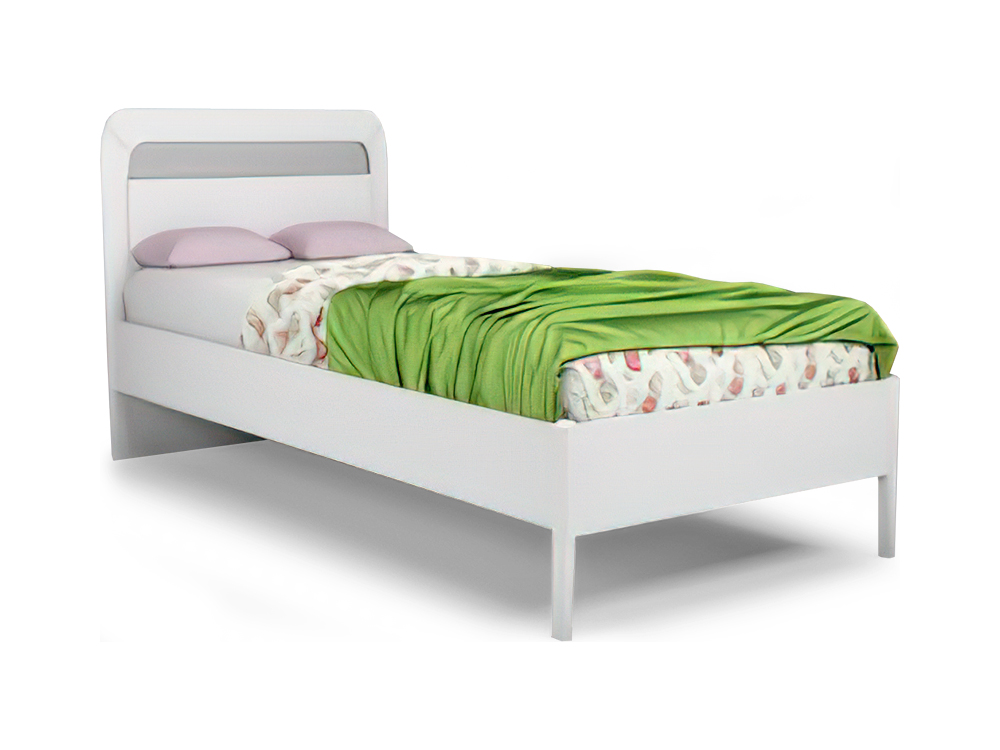 Кровати - Кровать односпальная ЛОРЕНА (90), Альба + Серебряная патина(1) - Белорусская мебель