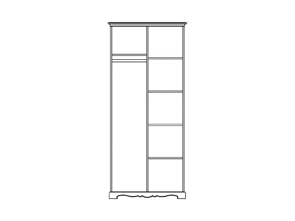 Шкафы для одежды - Шкаф для одежды ЛОЛИТА, Альпийский дуб, ГМ 8802-10(2) - Белорусская мебель