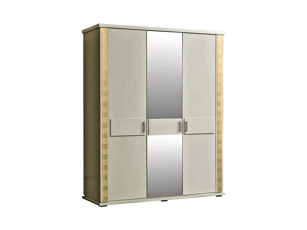 Шкафы для одежды - Шкаф для одежды ТУНИС П344.01, Слоновая кость с золочением(1) - Белорусская мебель