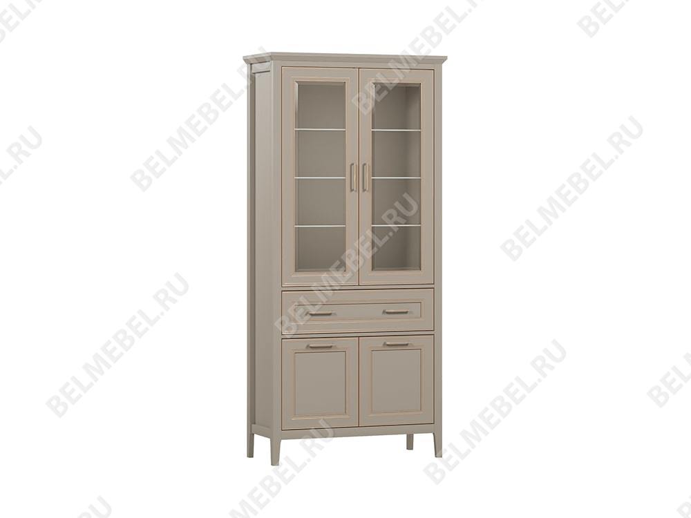 Шкафы с витриной - Шкаф-витрина Classic, Глиняный серый(1) - Белорусская мебель