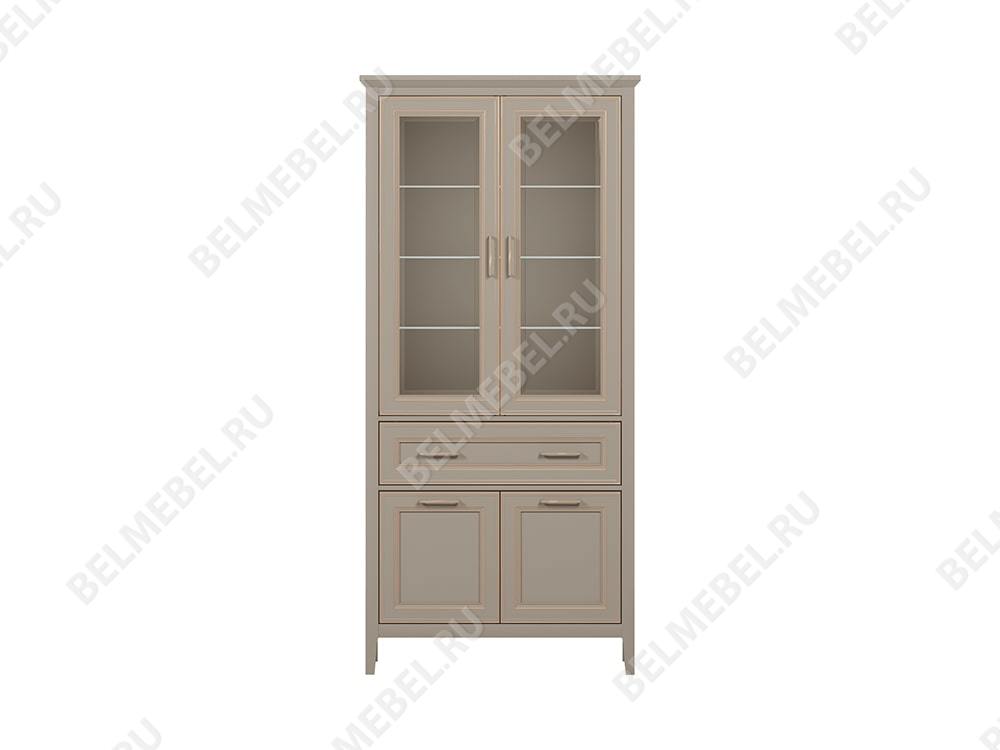 Шкафы с витриной - Шкаф-витрина Classic, Глиняный серый(2) - Белорусская мебель