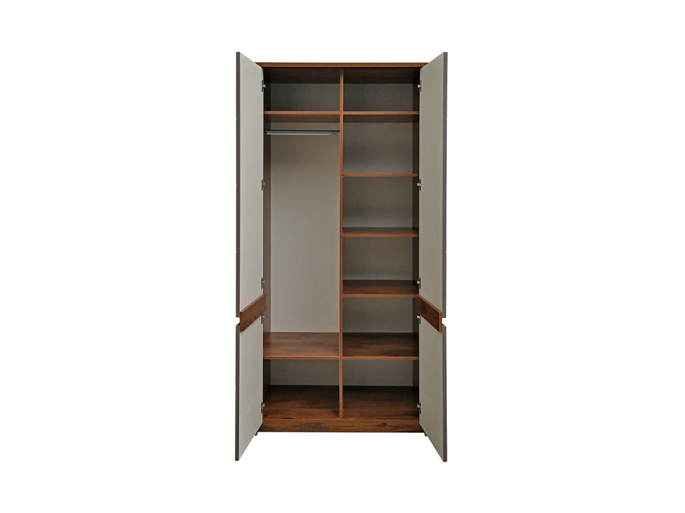 Шкафы для одежды - Шкаф МОНАКО, Дуб Саттер + Серый мокко, 2 двери(3) - Белорусская мебель