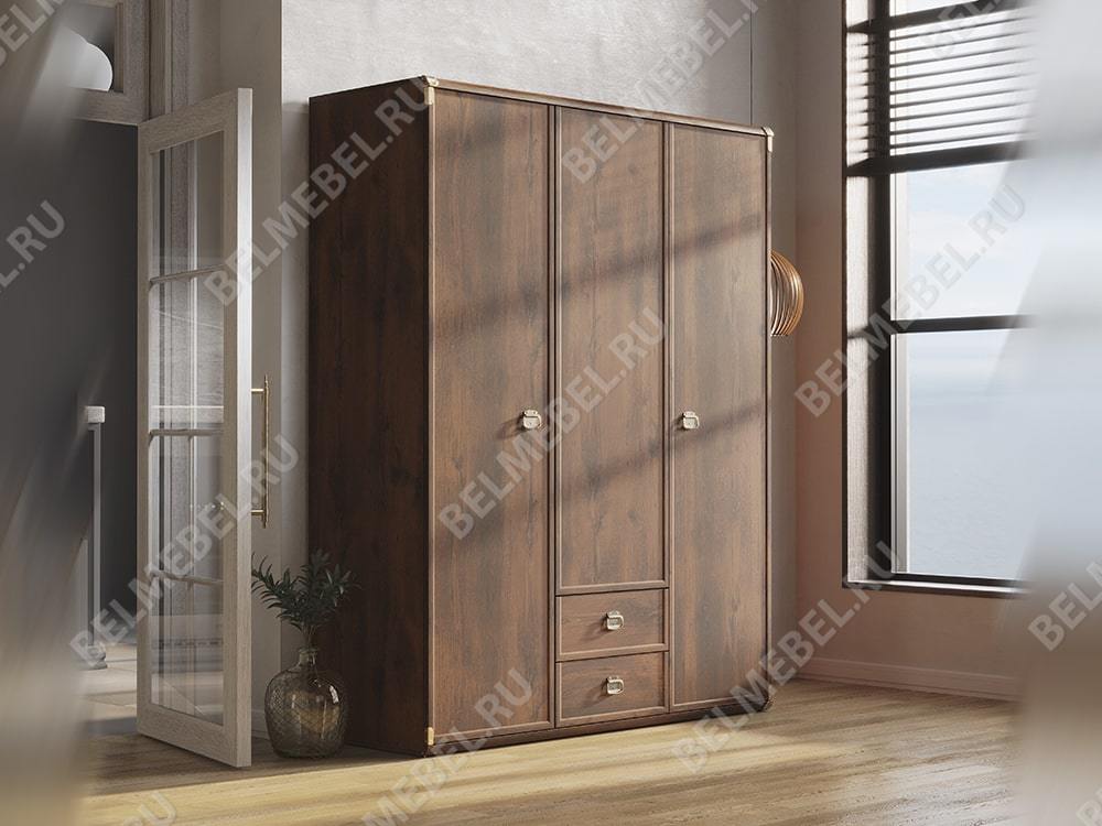 Шкафы для одежды - Шкаф трёхдверный Индиана, Дуб Саттер(4) - Белорусская мебель
