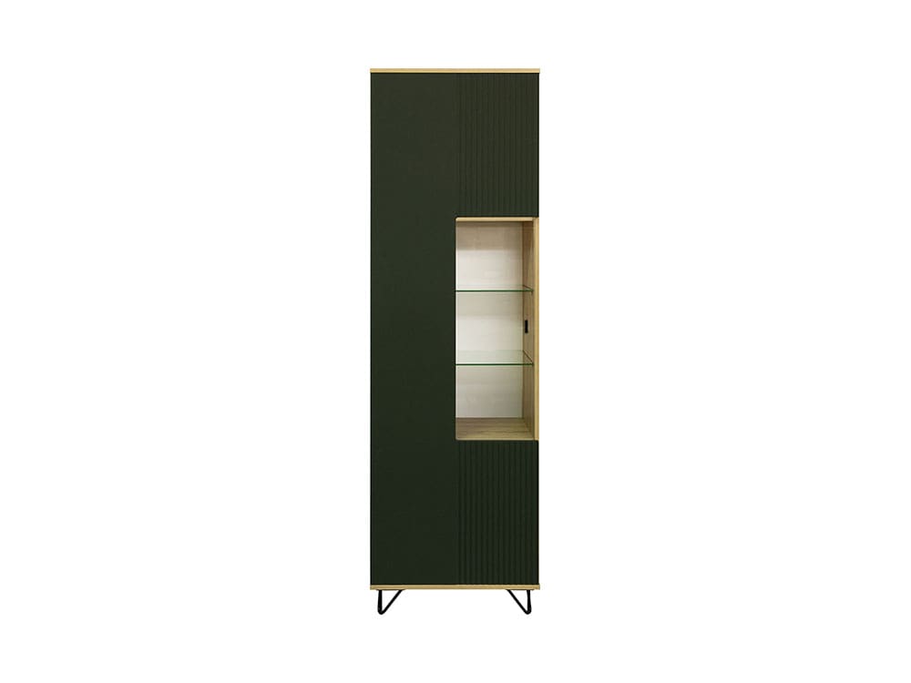 Шкафы в гостиную - Шкаф-витрина РОКСИ, Грин Софт + Дуб Кантри золотой(2) - Белорусская мебель