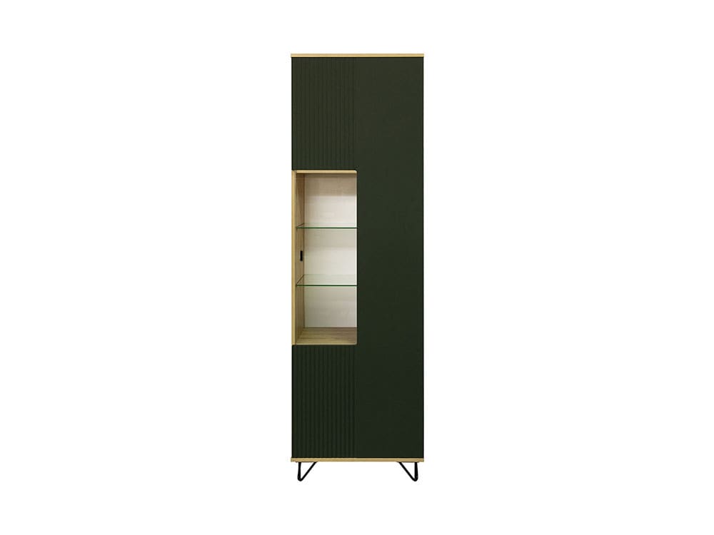 Шкафы в гостиную - Шкаф-витрина РОКСИ, Грин Софт + Дуб Кантри золотой(4) - Белорусская мебель