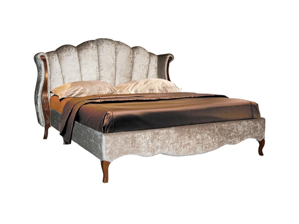 Кровати - Кровать двуспальная ТРИО тип Б-1, (160) Коньяк + серебряная патина(1) - Белорусская мебель
