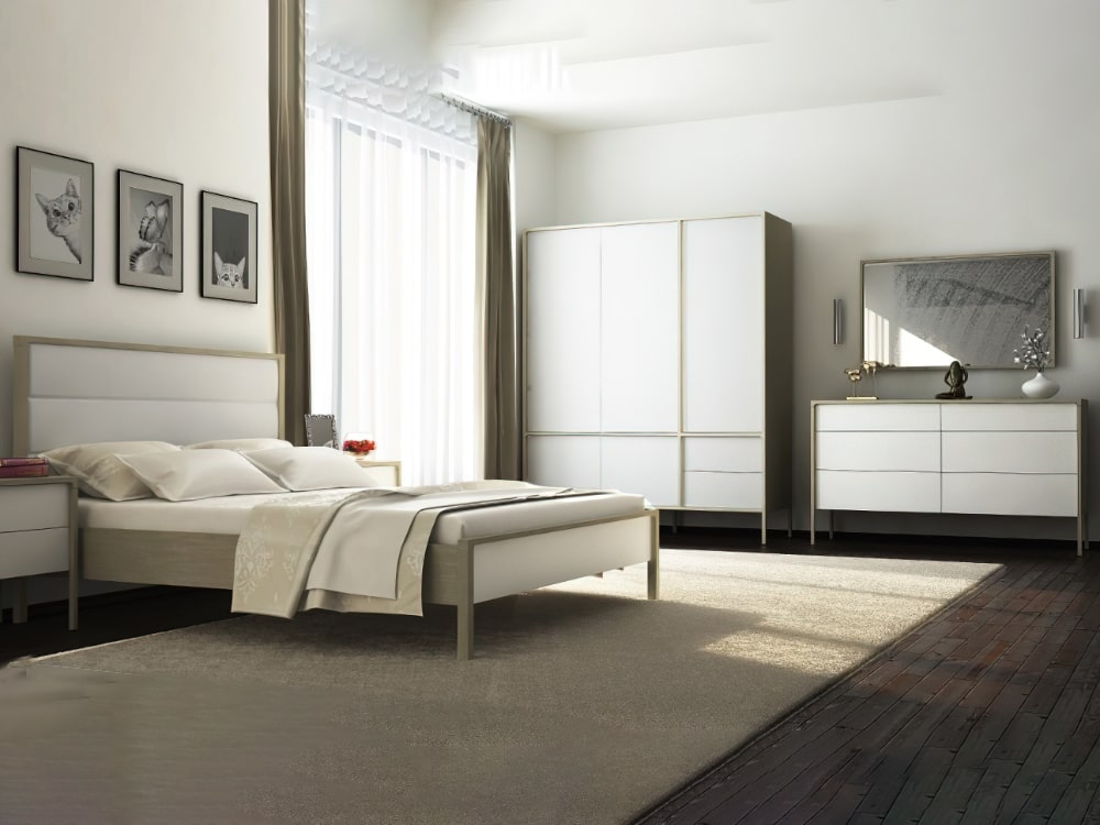 Кровати - Кровать двуспальная ХИТРОУ (160) Verona 01 White(2) - Белорусская мебель