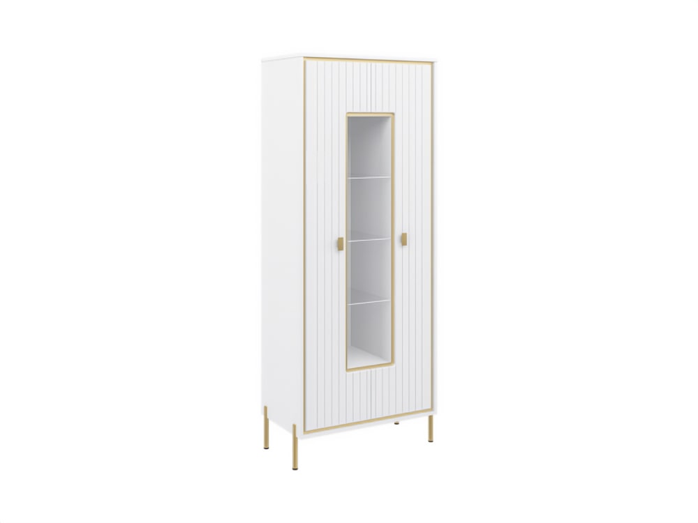 Шкафы в гостиную - Шкаф комбинированный ЛЮКСОР, Белый глянец -04(1) - Белорусская мебель