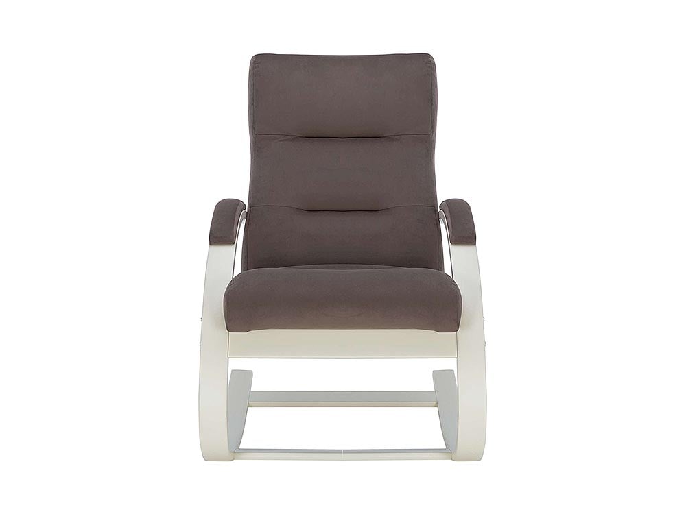 Кресла в гостиную - Кресло-качалка МИЛАНО, Слоновая кость + Велюр V23 молочный шоколад(2) - Белорусская мебель