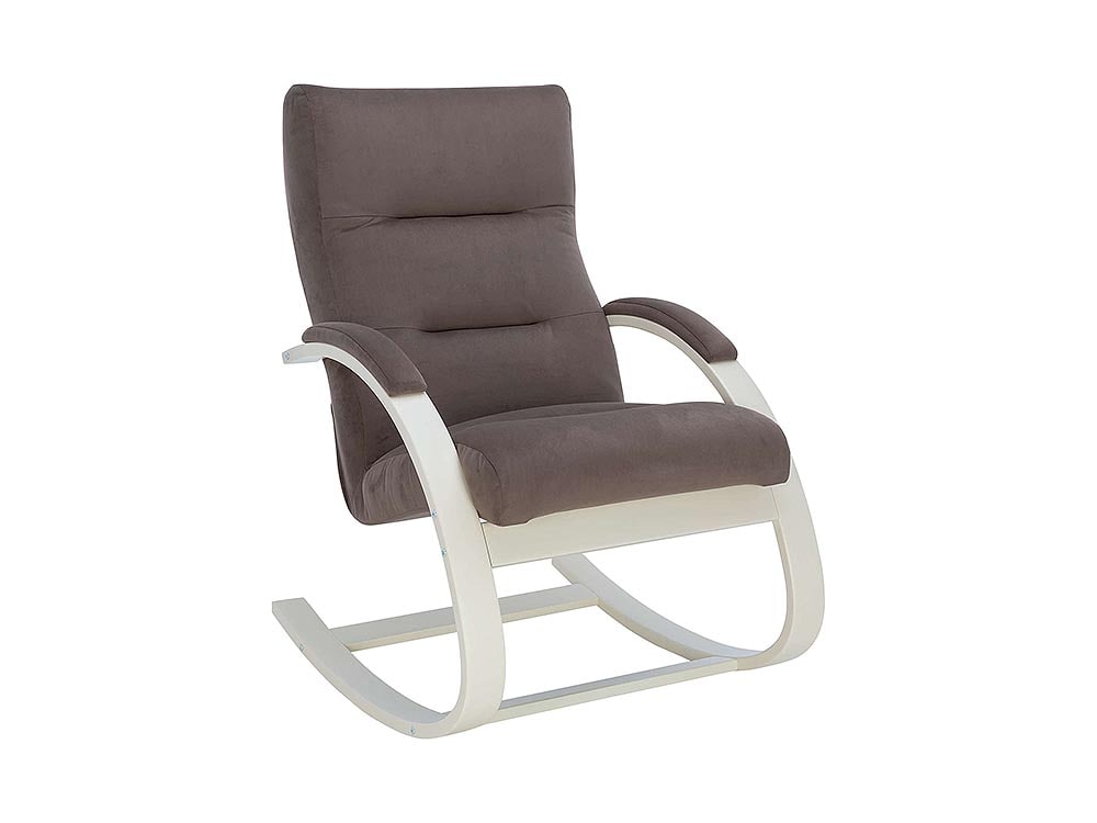 Кресла в гостиную - Кресло-качалка МИЛАНО, Слоновая кость + Велюр V23 молочный шоколад(1) - Белорусская мебель