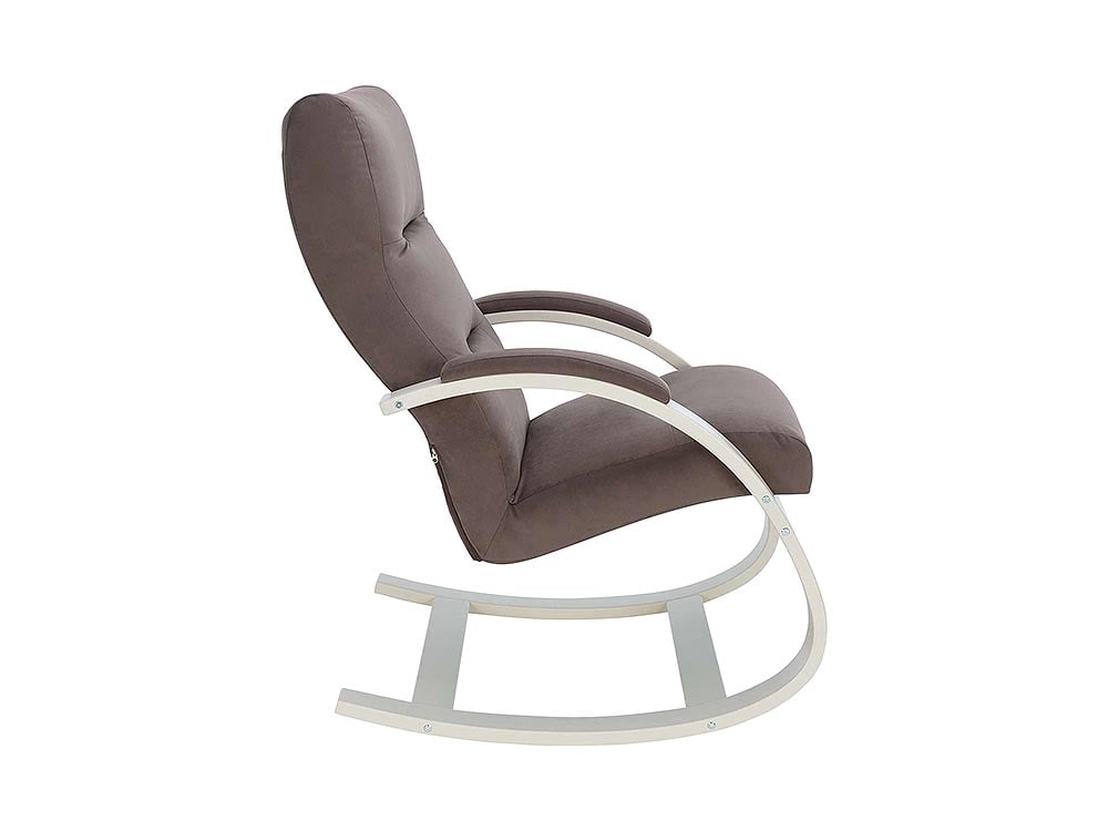 Кресла в гостиную - Кресло-качалка МИЛАНО, Слоновая кость + Велюр V23 молочный шоколад(3) - Белорусская мебель