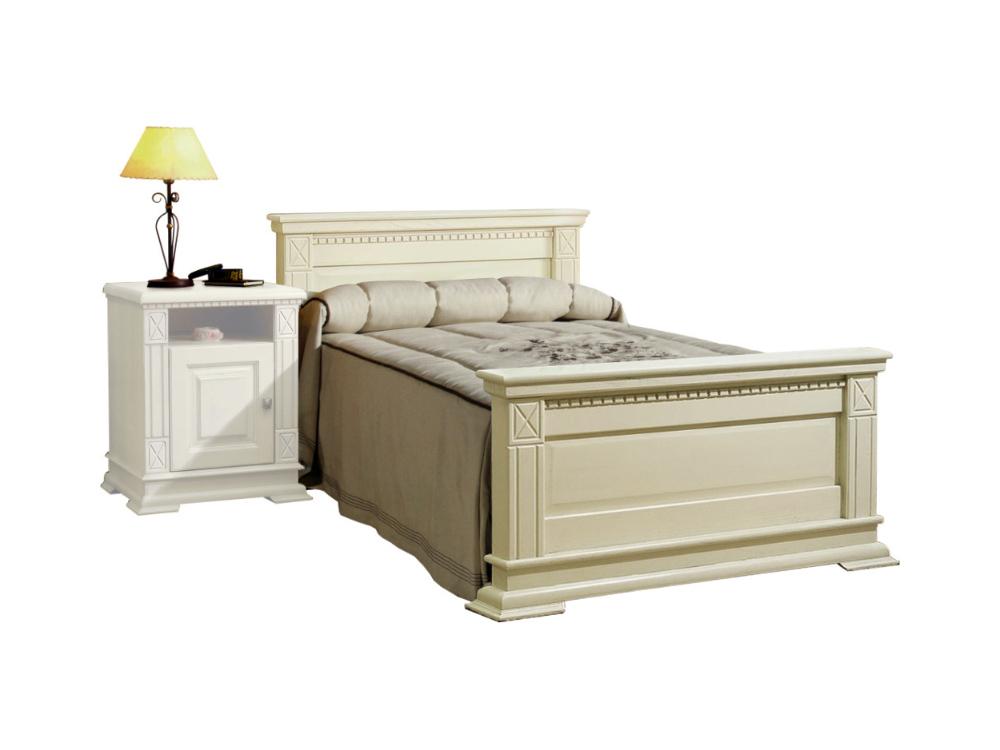 Кровати - Кровать односпальная ВЕРДИ ЛЮКС (90), изножье высокое, Слоновая кость(1) - Белорусская мебель