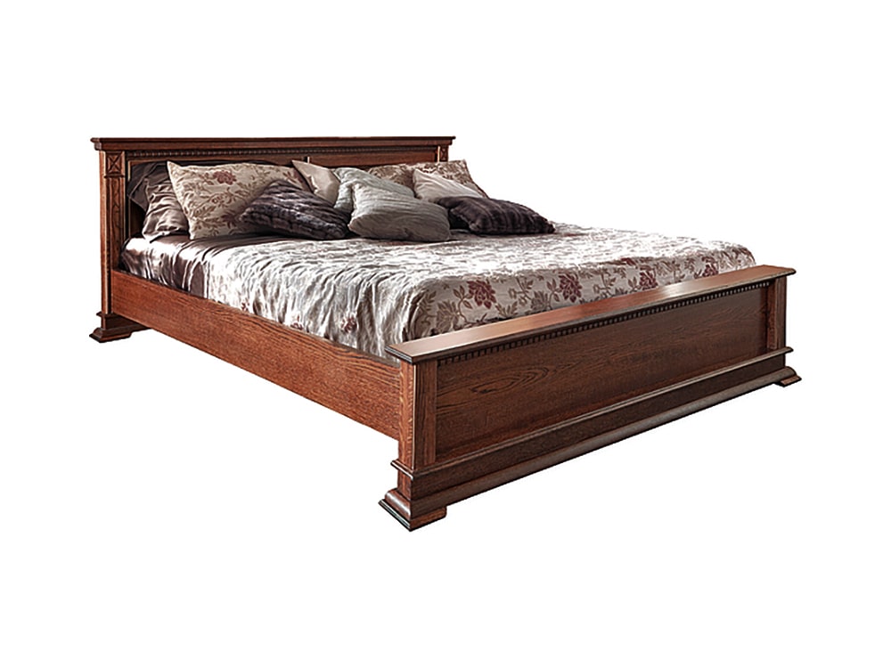Кровати - Кровать двуспальная ВЕРДИ (изножье низкое), Черешня с золочением, П3.487.1.22(1) - Белорусская мебель