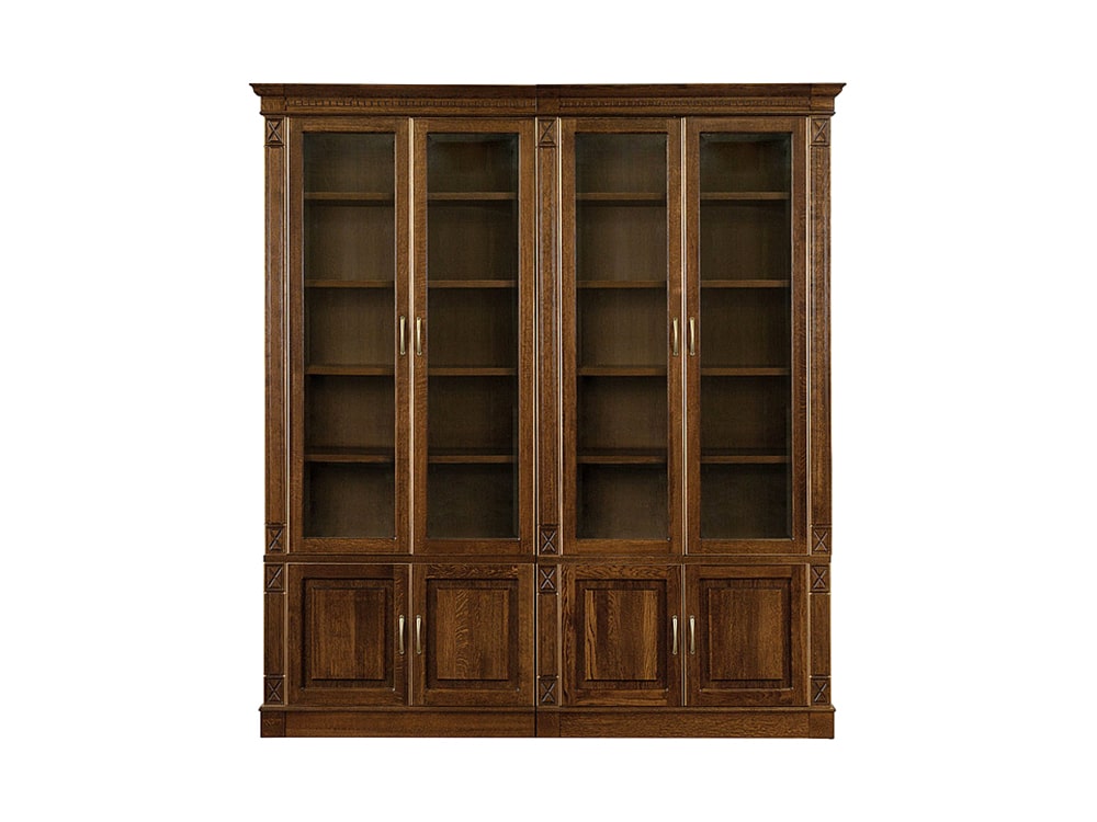 Наборы кабинетов - Шкаф для книг ВЕРДИ, Черешня с золочением, П3.487.2.04(2) - Белорусская мебель